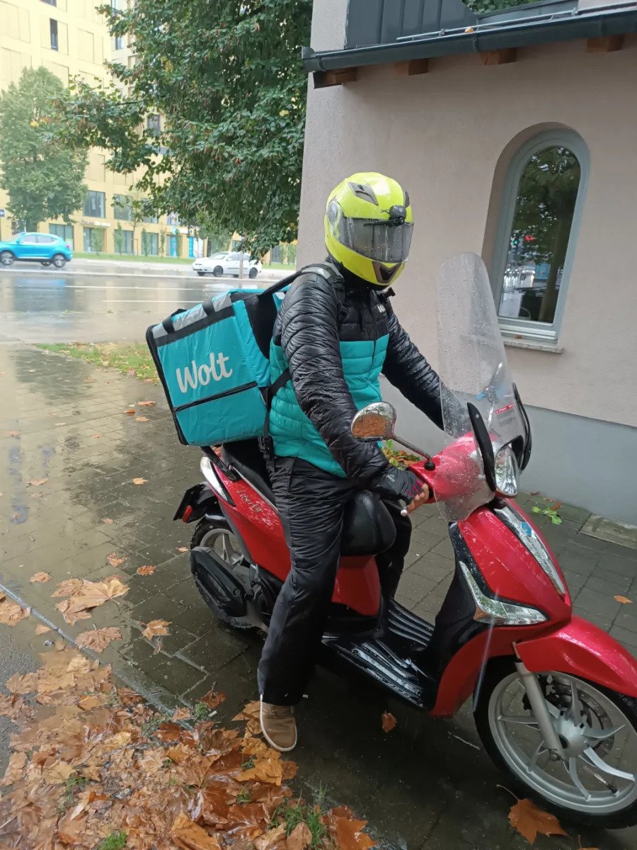 Motorcycle Delivery Riding in Rain, Done Safer