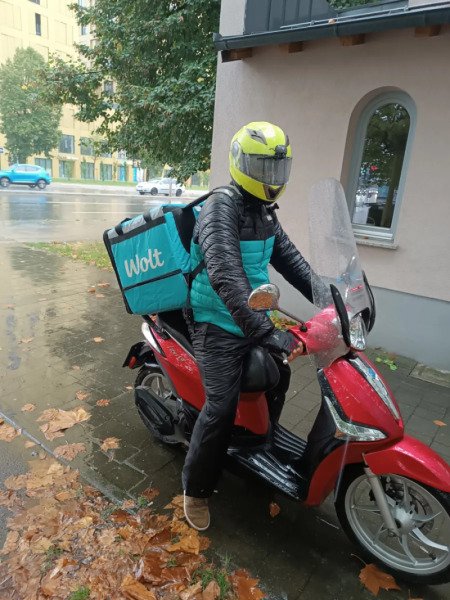 Motorcycle Delivery Riding in Rain, Done Safer